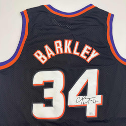 Autographed/Signed Charles Barkley Phoenix Black Basketball Jersey JSA COA (ONLINE ORDER ONLY)