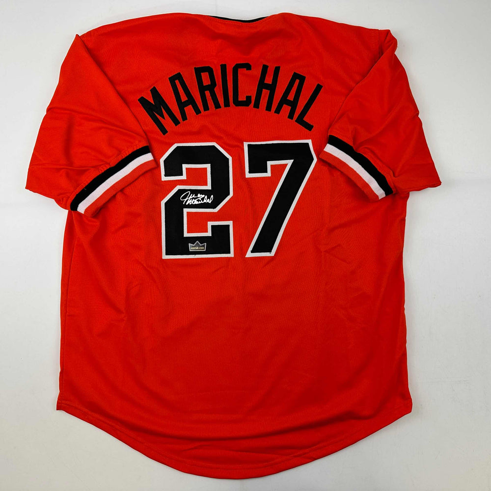 Facsimile Autographed Juan Marichal San Francisco Orange Reprint Laser Auto Baseball Jersey Size Men's XL (ONLINE ORDER ONLY)