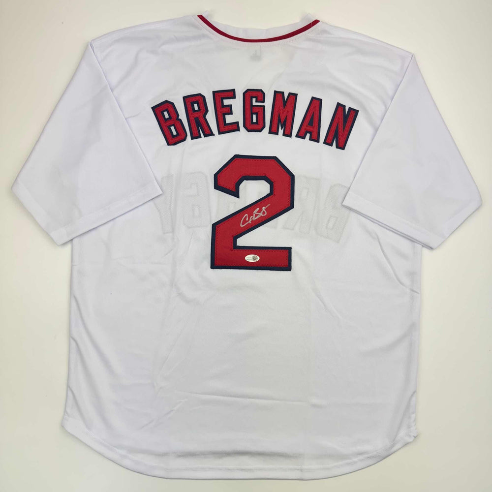 Autographed/Signed Alex Bregman Boston White Baseball Jersey JSA COA (ONLINE ORDER ONLY)