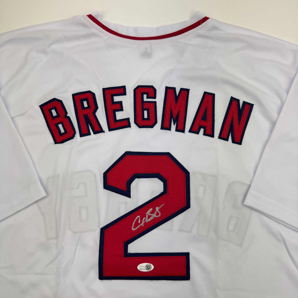 Autographed/Signed Alex Bregman Boston White Baseball Jersey JSA COA (ONLINE ORDER ONLY)