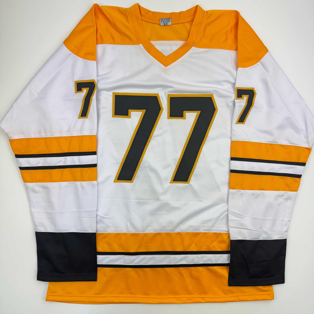 Autographed/Signed Ray Bourque Boston White Hockey Jersey JSA COA (ONLINE ORDER ONLY)