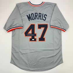 Autographed/Signed Jack Morris Detroit Grey Baseball Jersey JSA COA (ONLINE ORDER ONLY)