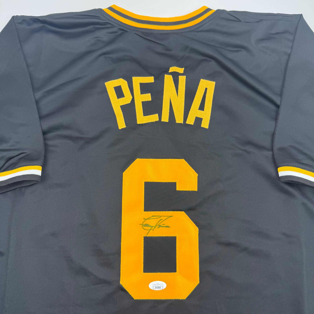 Autographed/Signed Tony Pena Pittsburgh Black Baseball Jersey JSA COA (ONLINE ORDER ONLY)