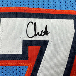 Facsimile Autographed Chet Holmgren Oklahoma City Blue Reprint Laser Auto Basketball Jersey Size Men's XL (ONLINE ORDER ONLY)