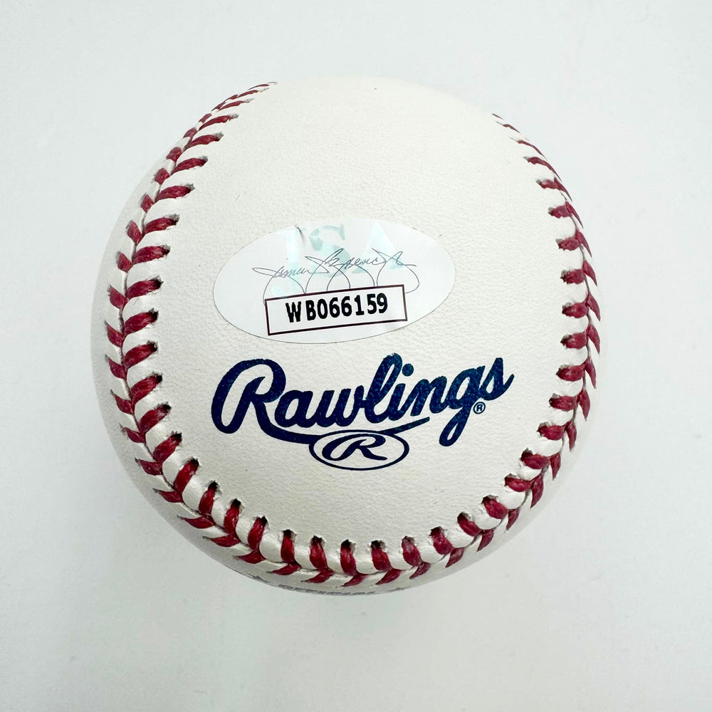 Autographed/Signed Rafael Devers Rawlings Official Major League ROML Baseball JSA COA (ONLINE ORDER ONLY)