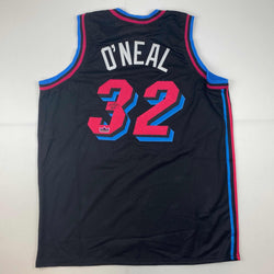 Facsimile Autographed Shaquille Shaq O'Neal Miami Black Vice City Reprint Laser Auto Basketball Jersey Size Men's XL (ONLINE ORDER ONLY)