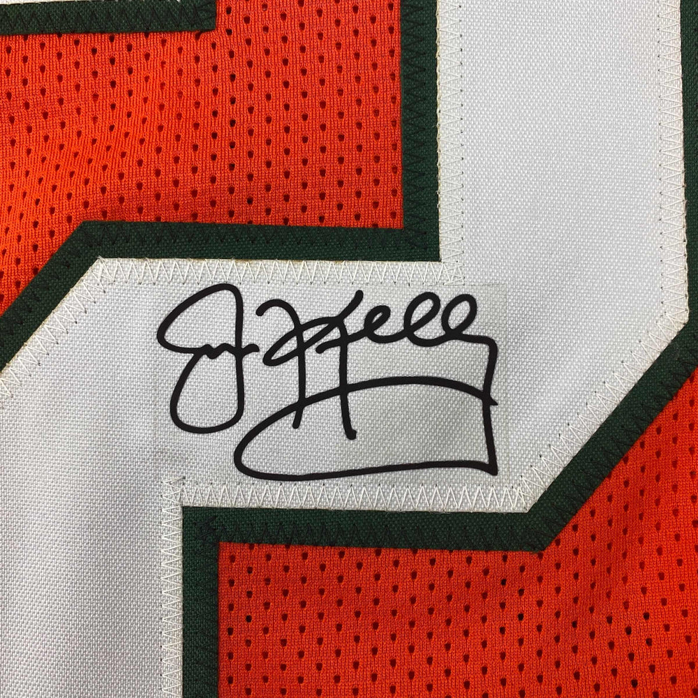 Facsimile Autographed Jim Kelly Miami Orange Reprint Laser Auto College Football Jersey Size Men's XL (ONLINE ORDER ONLY)