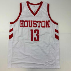 Facsimile Autographed James Harden Houston White Reprint Laser Auto Basketball Jersey Size Men's XL (ONLINE ORDER ONLY)