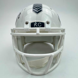 Autographed/Signed Trent McDuffie Kansas City Chiefs White Salute to Service Mini Football Helmet Beckett BAS COA (ONLINE ORDER ONLY)