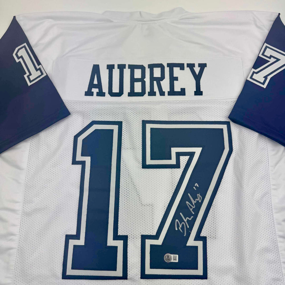 Autographed/Signed Brandon Aubrey Dallas Color Rush Football Jersey Beckett BAS COA (ONLINE ORDER ONLY)