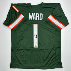Facsimile Autographed Cameron Cam Ward Miami Green Reprint Laser Auto College Football Jersey Size Men's XL (ONLINE ORDER ONLY)