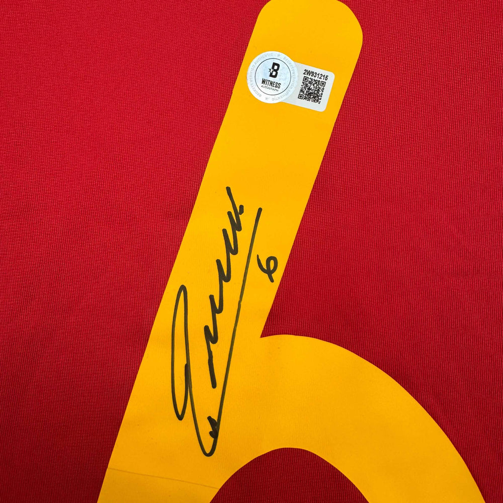 Autographed/Signed Andres Iniesta Spain Red World Cup Soccer Futbol Jersey Beckett BAS COA (ONLINE ORDER ONLY)