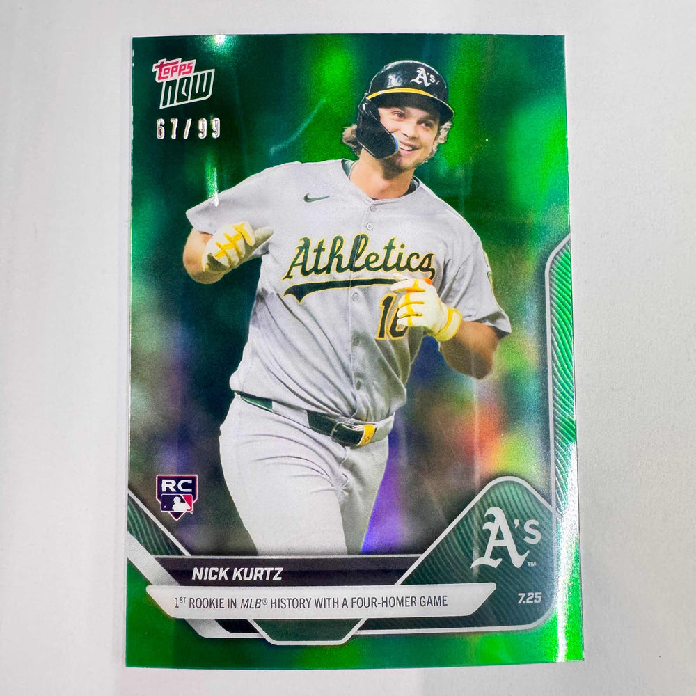 2025 Topps Now Nick Kurtz #464 Green Chrome /99 Athletics Rookie RC Baseball Card (ONLINE ORDER ONLY)