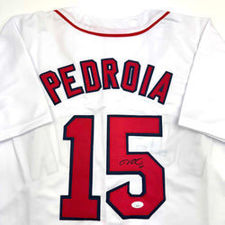 Autographed/Signed Dustin Pedroia Boston White Baseball Jersey JSA COA (ONLINE ORDER ONLY)