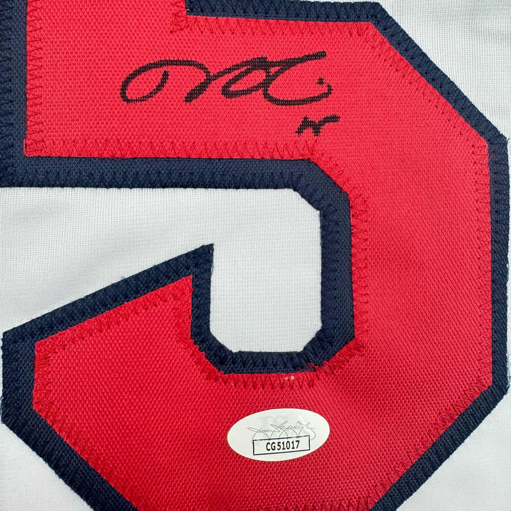 Autographed/Signed Dustin Pedroia Boston White Baseball Jersey JSA COA (ONLINE ORDER ONLY)