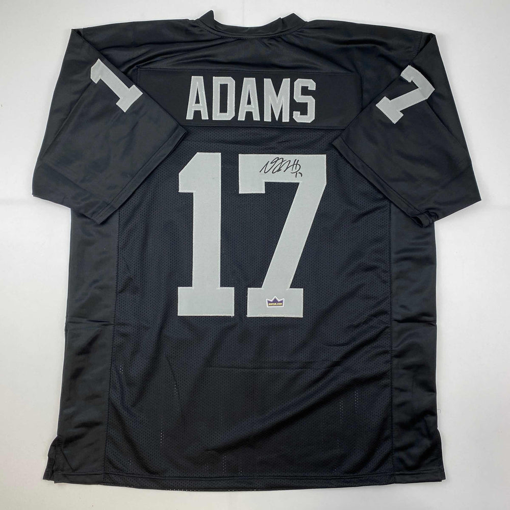Facsimile Autographed Davante Adams Oakland Las Vegas Black Reprint Laser Auto Football Jersey Size Men's XL (ONLINE ORDER ONLY)