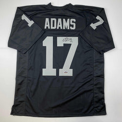 Facsimile Autographed Davante Adams Oakland Las Vegas Black Reprint Laser Auto Football Jersey Size Men's XL (ONLINE ORDER ONLY)