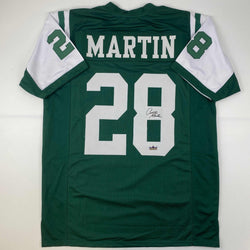 Facsimile Autographed Curtis Martin New York Green Reprint Laser Auto Football Jersey Size Men's XL (ONLINE ORDER ONLY)