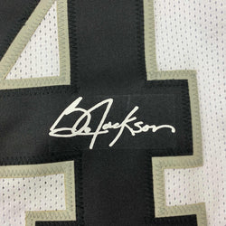 Facsimile Autographed Bo Jackson Oakland Las Vegas White Reprint Laser Auto Football Jersey Size Men's XL (ONLINE ORDER ONLY)