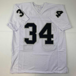 Facsimile Autographed Bo Jackson Oakland Las Vegas White Reprint Laser Auto Football Jersey Size Men's XL (ONLINE ORDER ONLY)