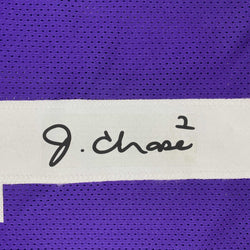 Facsimile Autographed Ja'Marr Chase LSU Purple Reprint Laser Auto College Football Jersey Size Men's XL (ONLINE ORDER ONLY)