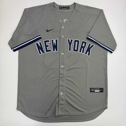 Autographed/Signed Aaron Judge New York Yankees Authentic Majestic Grey Baseball Jersey Fanatics COA (ONLINE ORDER ONLY)