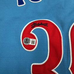 Autographed/Signed Kyle Tucker Chicago Blue Baseball Jersey Beckett BAS COA (ONLINE ORDER ONLY)