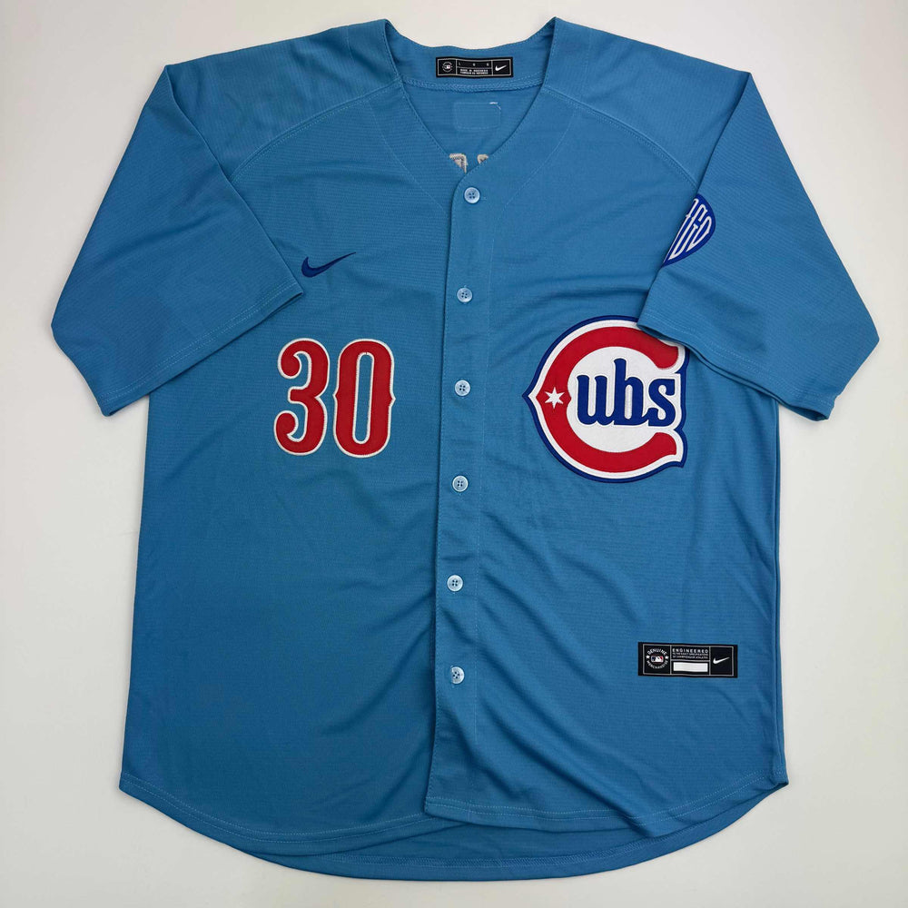 Autographed/Signed Kyle Tucker Chicago Blue Baseball Jersey Beckett BAS COA (ONLINE ORDER ONLY)
