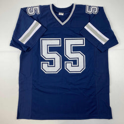 Facsimile Autographed Leighton Vander Esch Dallas Blue Reprint Laser Auto Football Jersey Size Men's XL (ONLINE ORDER ONLY)