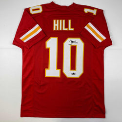 Facsimile Autographed Tyreek Hill Kansas City Red Reprint Laser Auto Football Jersey Size Men's XL (ONLINE ORDER ONLY)