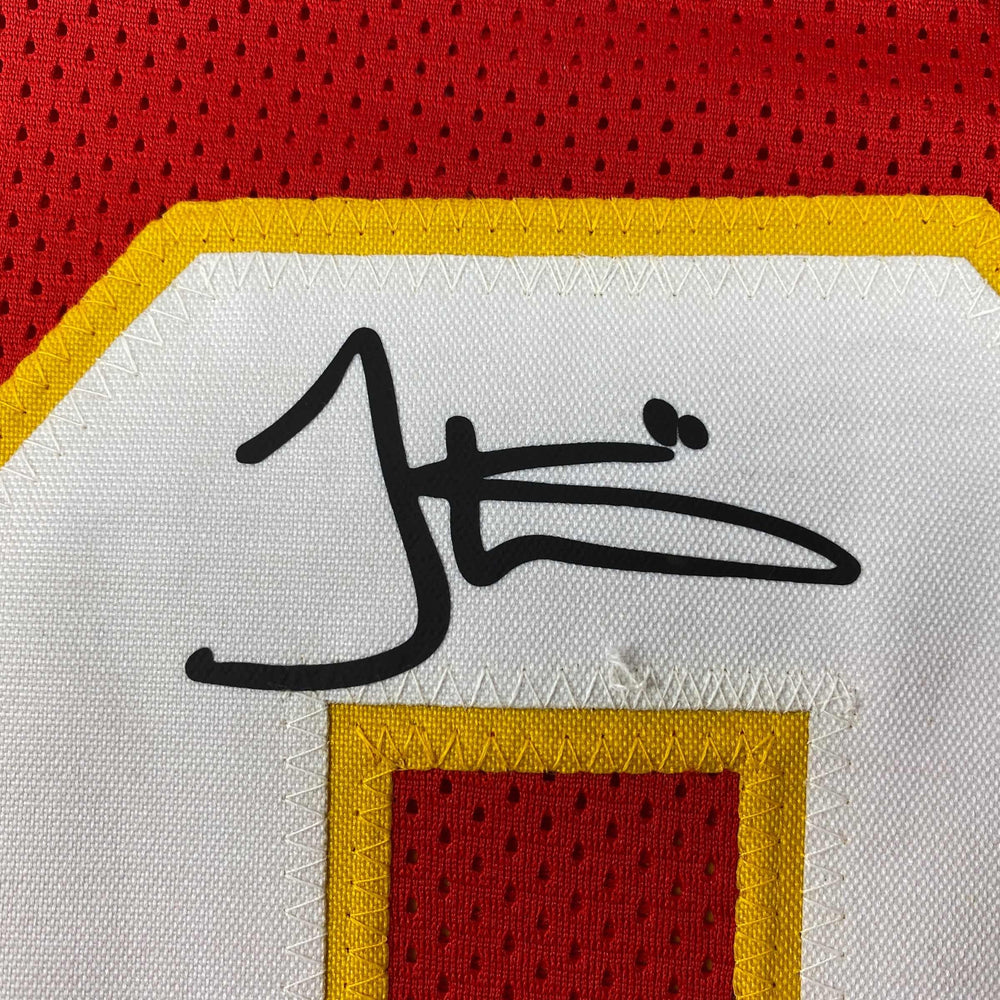 Facsimile Autographed Tyreek Hill Kansas City Red Reprint Laser Auto Football Jersey Size Men's XL (ONLINE ORDER ONLY)