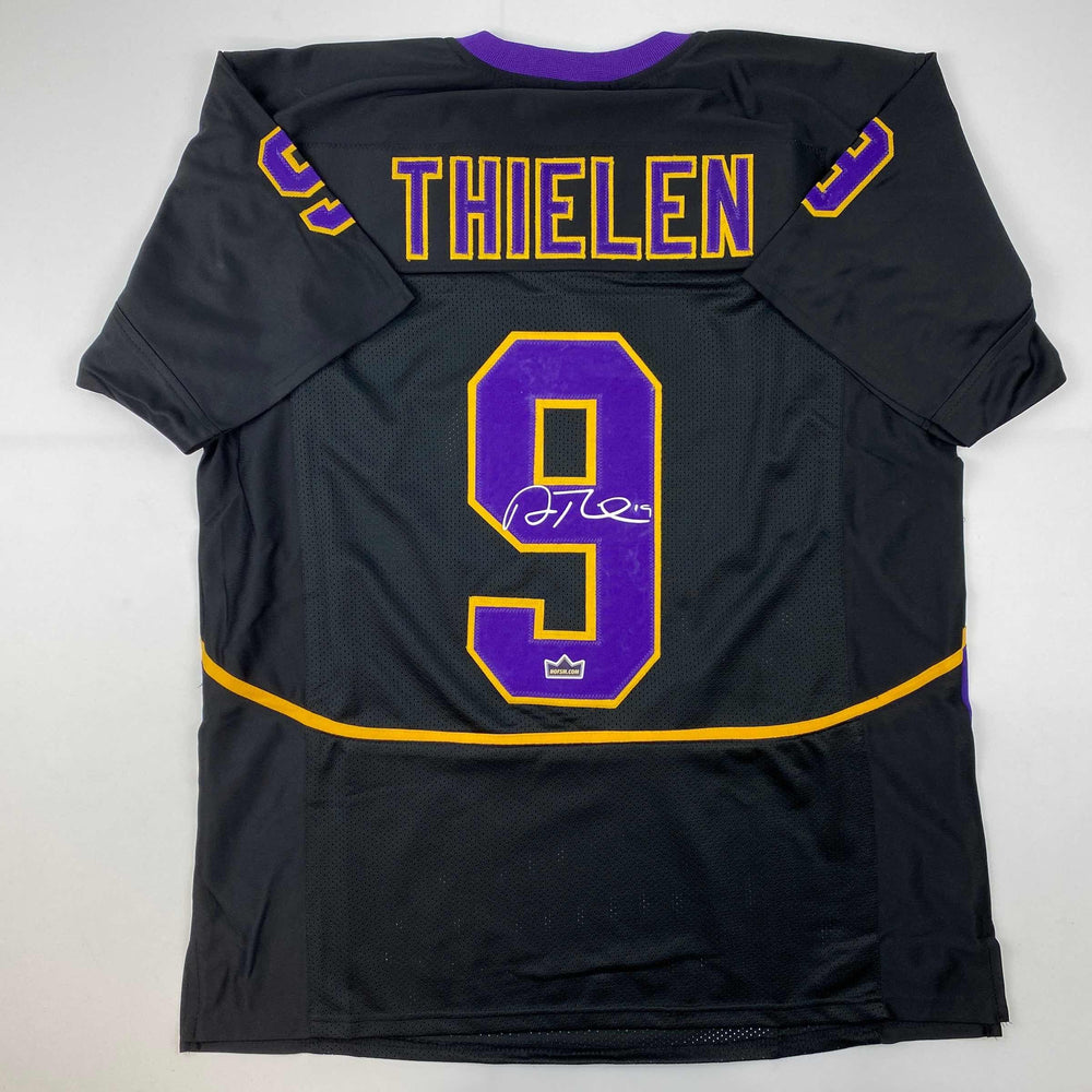 Facsimile Autographed Adam Thielen Minnesota State Black Reprint Laser Auto College Football Jersey Size Men's XL (ONLINE ORDER ONLY)