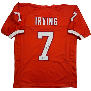 Autographed/Signed Bucky Irving Tampa Bay Orange Creamsicle Retro Throwback Football Jersey Beckett BAS COA (ONLINE ORDER ONLY)