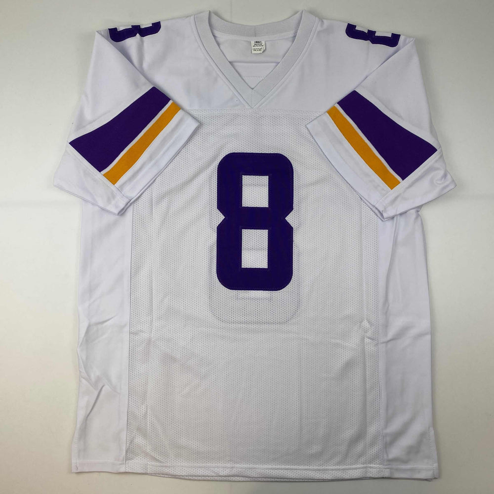 Facsimile Autographed Kirk Cousins Minnesota White Reprint Laser Auto Football Jersey Size Men's XL (ONLINE ORDER ONLY)
