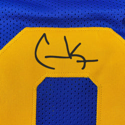 Facsimile Autographed Cooper Kupp Los Angeles LA Royal Blue Retro Reprint Laser Auto Football Jersey Size Men's XL (ONLINE ORDER ONLY)