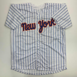 Facsimile Autographed Juan Soto New York Pinstripe Reprint Laser Auto Baseball Jersey Size Men's XL (ONLINE ORDER ONLY)
