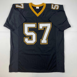 Facsimile Autographed Rickey Jackson New Orleans Black Reprint Laser Auto Football Jersey Size Men's XL (ONLINE ORDER ONLY)
