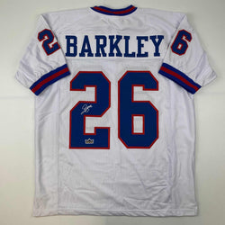 Facsimile Autographed Saquon Barkley New York Color Rush White Reprint Laser Auto Football Jersey Size Men's XL (ONLINE ORDER ONLY)