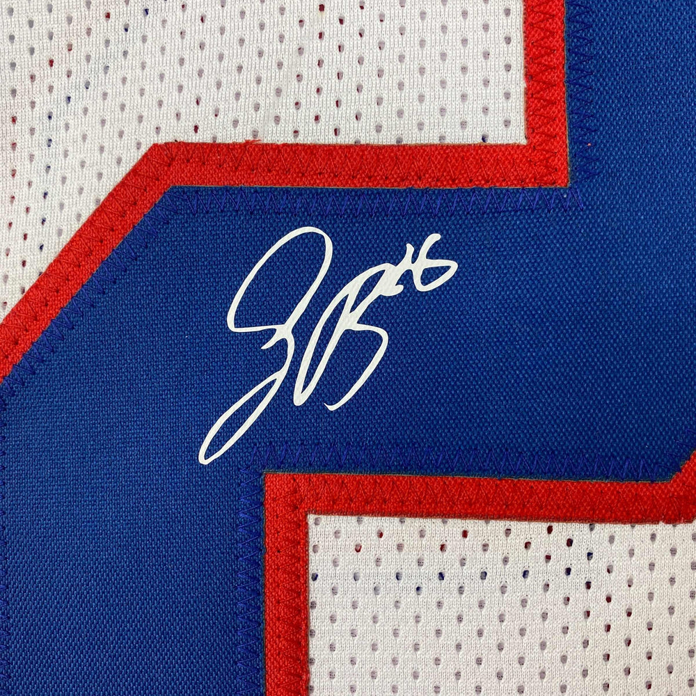 Facsimile Autographed Saquon Barkley New York Color Rush White Reprint Laser Auto Football Jersey Size Men's XL (ONLINE ORDER ONLY)