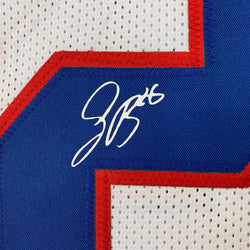 Facsimile Autographed Saquon Barkley New York Color Rush White Reprint Laser Auto Football Jersey Size Men's XL (ONLINE ORDER ONLY)