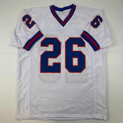 Facsimile Autographed Saquon Barkley New York Color Rush White Reprint Laser Auto Football Jersey Size Men's XL (ONLINE ORDER ONLY)