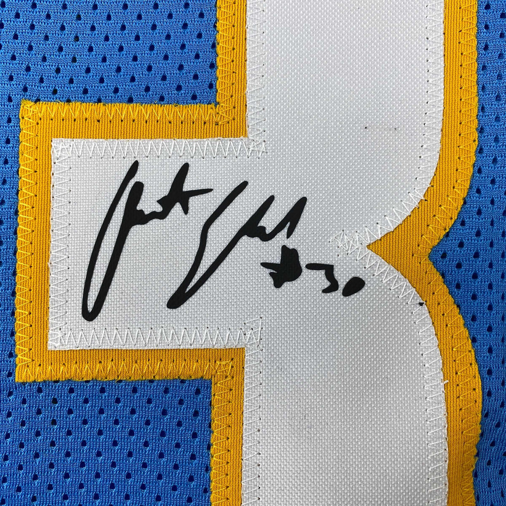 Facsimile Autographed Austin Ekeler Los Angeles LA Powder Blue Reprint Laser Auto Football Jersey Size Men's XL (ONLINE ORDER ONLY)