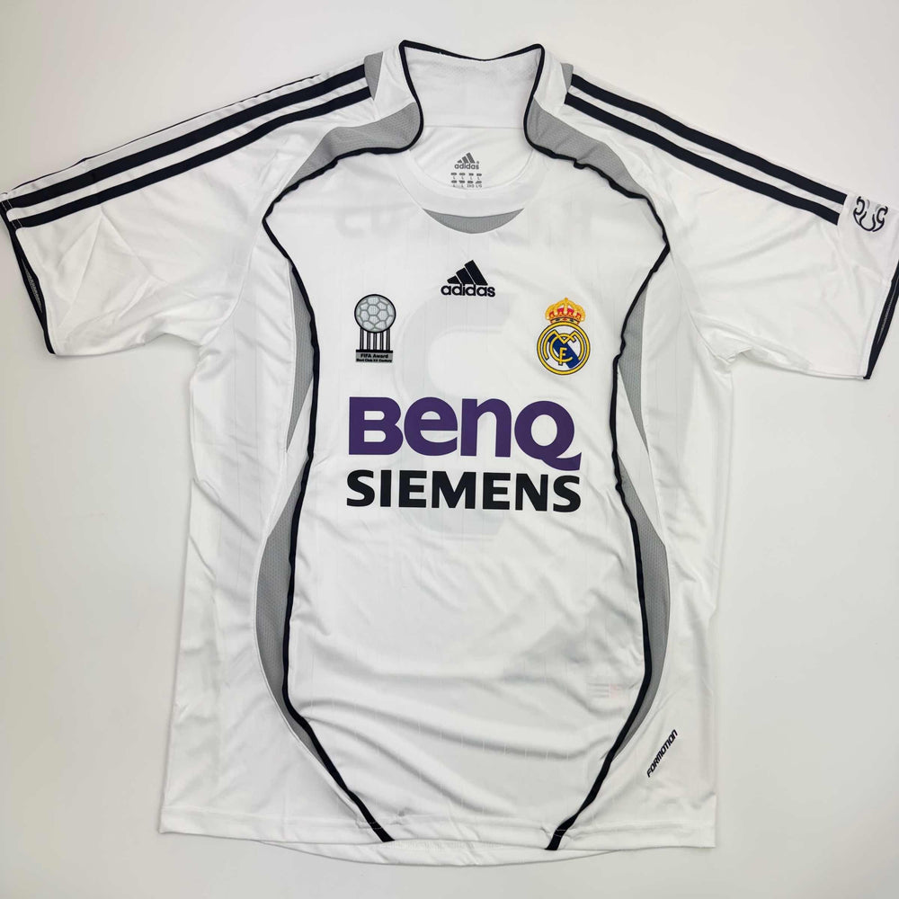 Autographed/Signed Roberto Carlos Real Madrid White Soccer Jersey Beckett BAS COA (ONLINE ORDER ONLY)