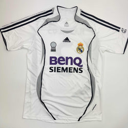 Autographed/Signed Roberto Carlos Real Madrid White Soccer Jersey Beckett BAS COA (ONLINE ORDER ONLY)
