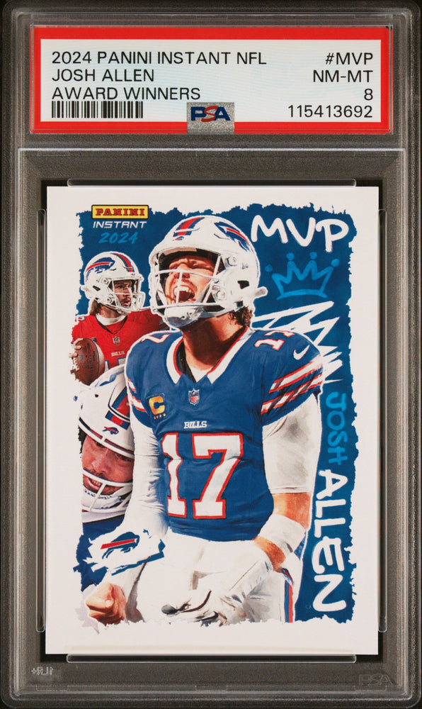 Graded 2024 Panini Instant NFL Josh Allen #MVP Award Winners PSA 8 Near Mint (ONLINE ORDER ONLY)