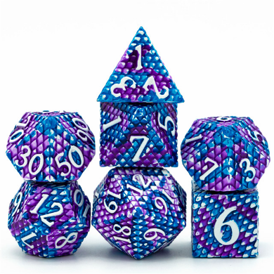 Dragon Scale: Ice - Metal RPG Dice Set (ONLINE ORDER ONLY)