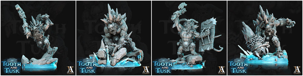 3D Printed Archvillain Games Frostburn Horrors Tooth and Tusk - Ice Trolls 28mm 32mm D&D (Online Only)