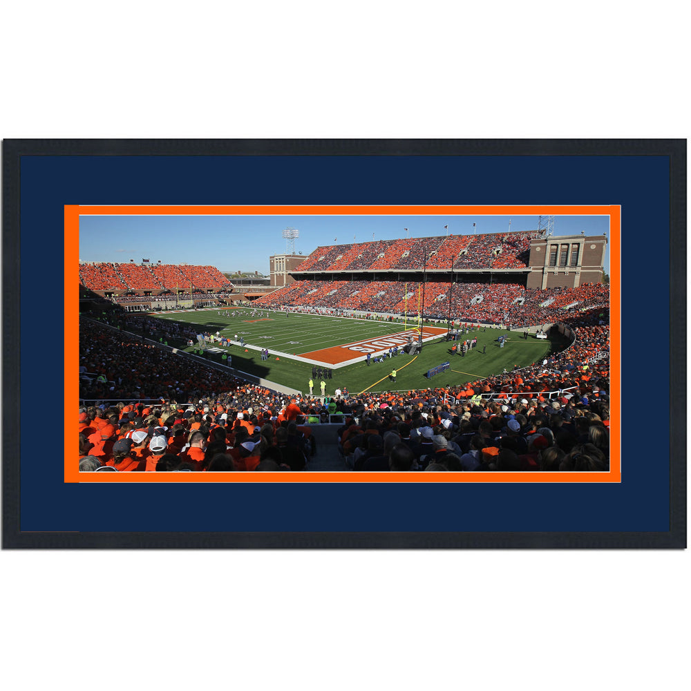 Framed University of Illinois Memorial Stadium Illinois Fighting Illini 16x24 NCAA Football Photo Professionally Matted (ONLINE ORDER ONLY)