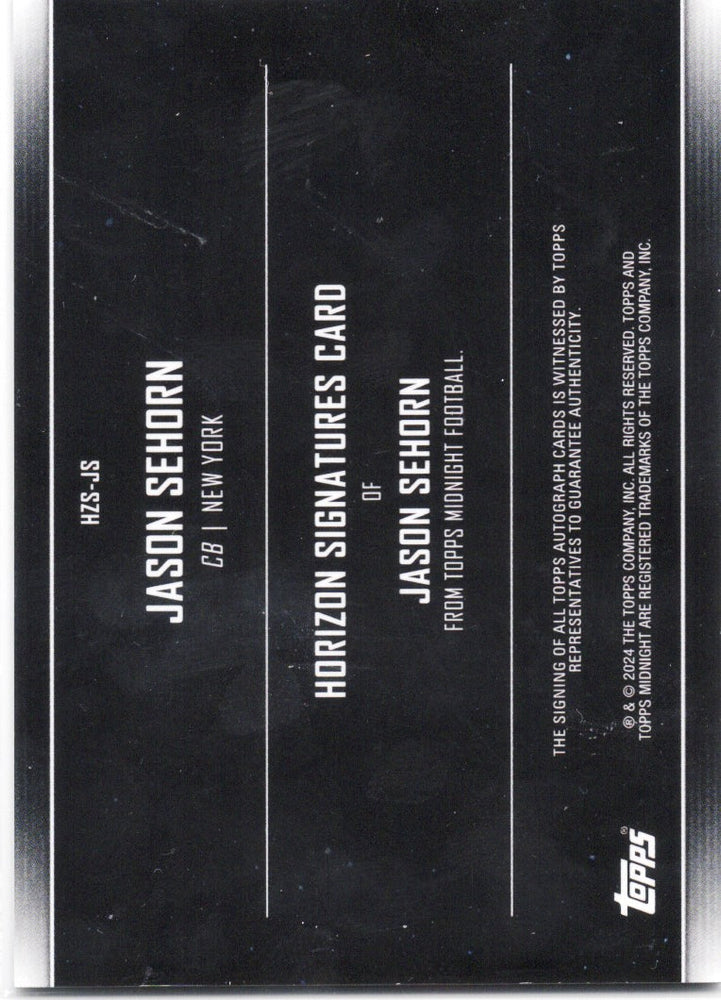 2024 Topps Midnight Jason Sehorn #HZSJS Horizon Auto Football Card (ONLINE ORDER ONLY)