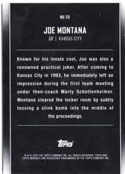 2024 Topps Midnight Joe Montana #NB20 Nightball Dusk /75 Football Card (ONLINE ORDER ONLY)